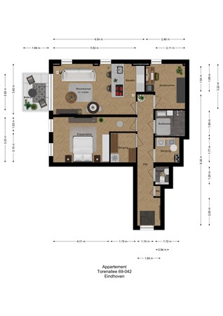 Floorplan - Torenallee 69-042, 5617 BB Eindhoven